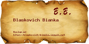 Blaskovich Bianka névjegykártya