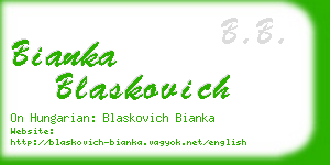 bianka blaskovich business card